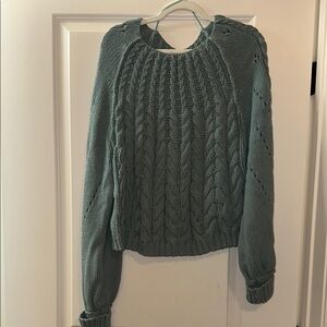 Free People Sandre Cable Stitch Pullover Sweater